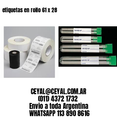 etiquetas en rollo 61 x 28
