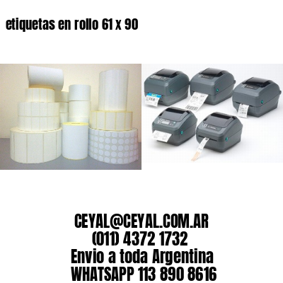 etiquetas en rollo 61 x 90