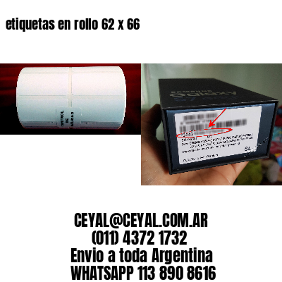 etiquetas en rollo 62 x 66