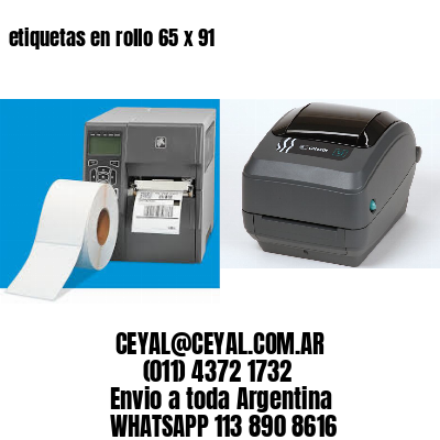 etiquetas en rollo 65 x 91