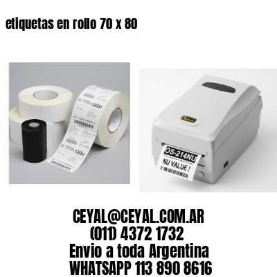 etiquetas en rollo 70 x 80