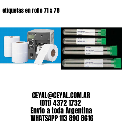 etiquetas en rollo 71 x 78