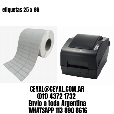 etiquetas 25 x 86