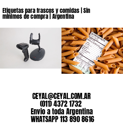 Etiquetas para frascos y comidas | Sin mínimos de compra | Argentina