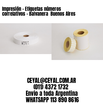 Impresión – Etiquetas números correlativos – Balvanera  Buenos Aires