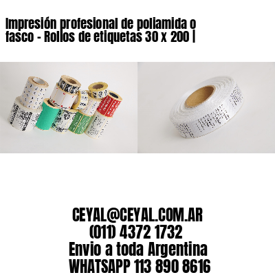 Impresión profesional de poliamida o fasco – Rollos de etiquetas 30 x 200 |