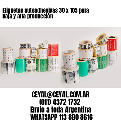 Etiquetas autoadhesivas 30 x 105 para baja y alta producción
