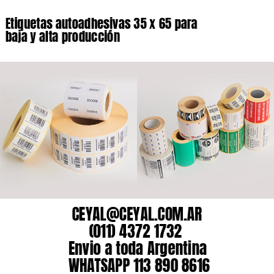 Etiquetas autoadhesivas 35 x 65 para baja y alta producción