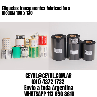 Etiquetas transparentes fabricación a medida 100 x 130