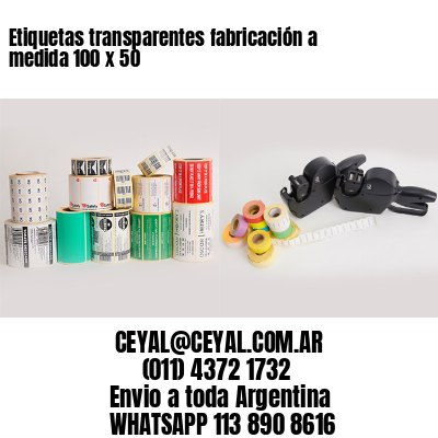 Etiquetas transparentes fabricación a medida 100 x 50