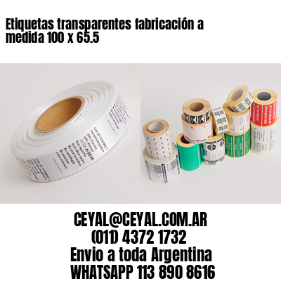 Etiquetas transparentes fabricación a medida 100 x 65.5