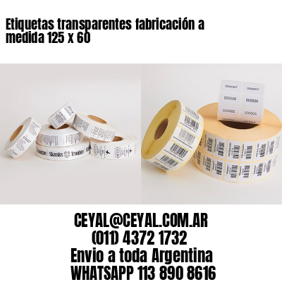 Etiquetas transparentes fabricación a medida 125 x 60