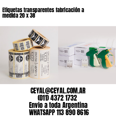 Etiquetas transparentes fabricación a medida 20 x 38