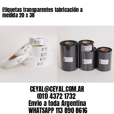 Etiquetas transparentes fabricación a medida 20 x 38