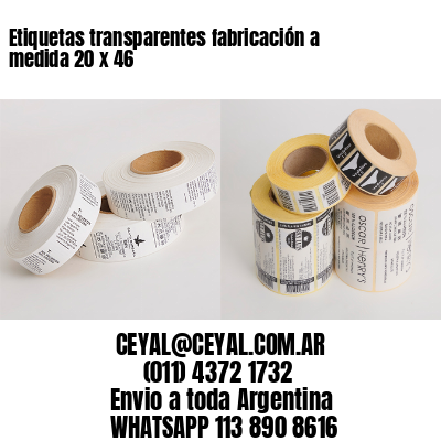 Etiquetas transparentes fabricación a medida 20 x 46