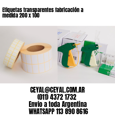 Etiquetas transparentes fabricación a medida 200 x 100