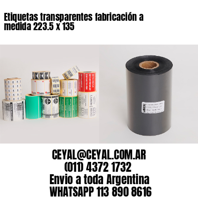 Etiquetas transparentes fabricación a medida 223.5 x 135