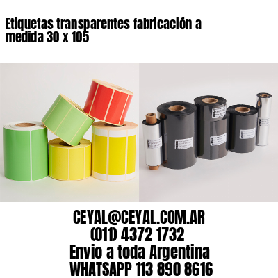 Etiquetas transparentes fabricación a medida 30 x 105