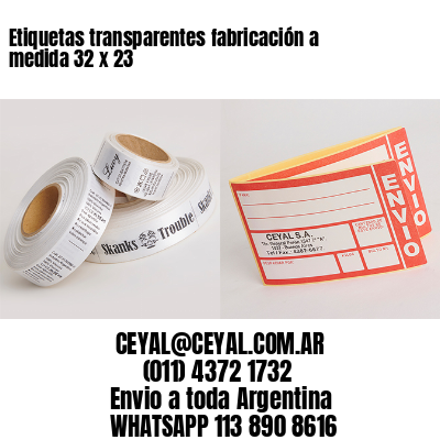 Etiquetas transparentes fabricación a medida 32 x 23