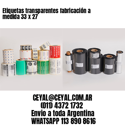 Etiquetas transparentes fabricación a medida 33 x 27