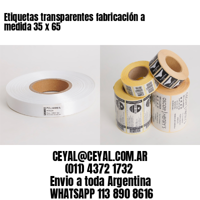 Etiquetas transparentes fabricación a medida 35 x 65
