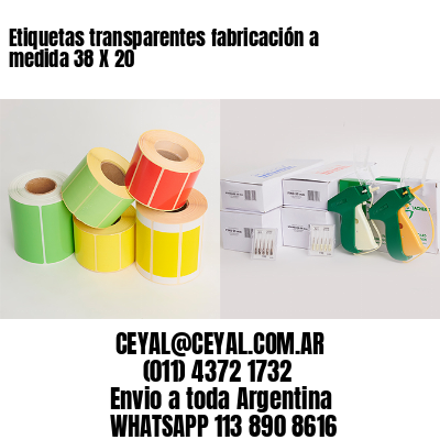 Etiquetas transparentes fabricación a medida 38 X 20