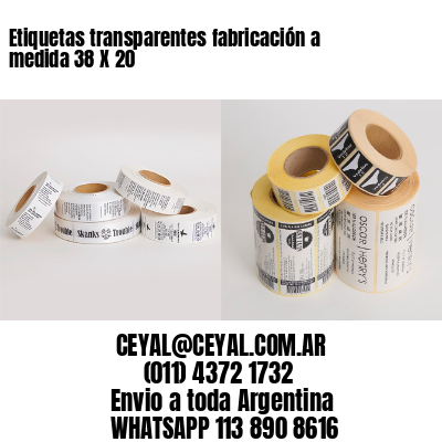 Etiquetas transparentes fabricación a medida 38 X 20