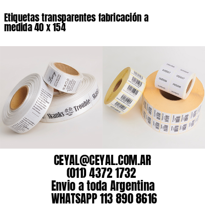 Etiquetas transparentes fabricación a medida 40 x 154
