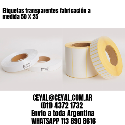 Etiquetas transparentes fabricación a medida 50 X 25