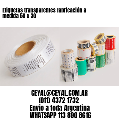 Etiquetas transparentes fabricación a medida 50 x 30