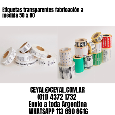 Etiquetas transparentes fabricación a medida 50 x 80