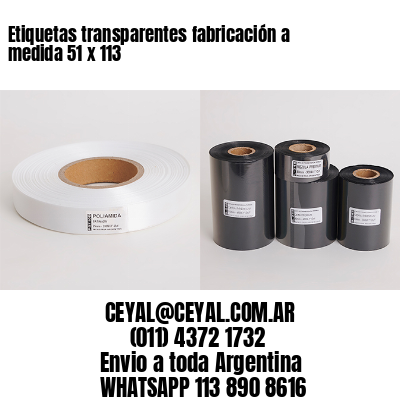 Etiquetas transparentes fabricación a medida 51 x 113