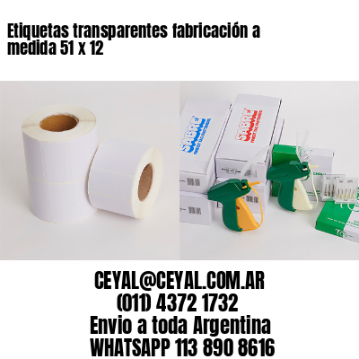Etiquetas transparentes fabricación a medida 51 x 12