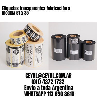 Etiquetas transparentes fabricación a medida 51 x 35