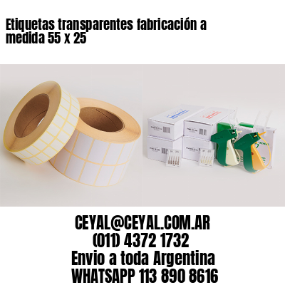 Etiquetas transparentes fabricación a medida 55 x 25