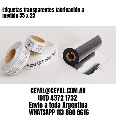 Etiquetas transparentes fabricación a medida 55 x 25