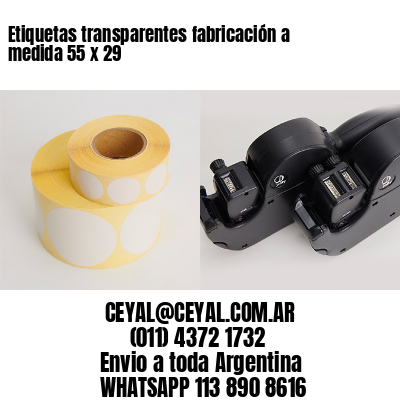 Etiquetas transparentes fabricación a medida 55 x 29