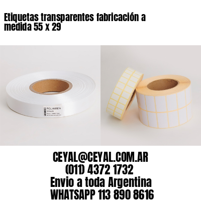 Etiquetas transparentes fabricación a medida 55 x 29