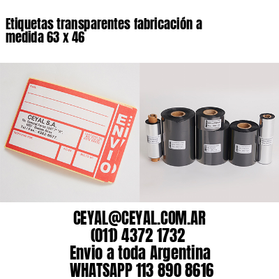 Etiquetas transparentes fabricación a medida 63 x 46