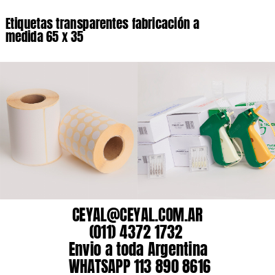 Etiquetas transparentes fabricación a medida 65 x 35