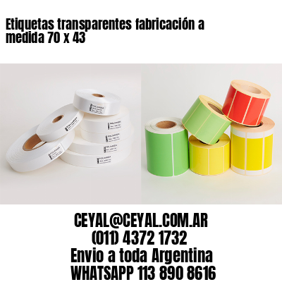 Etiquetas transparentes fabricación a medida 70 x 43