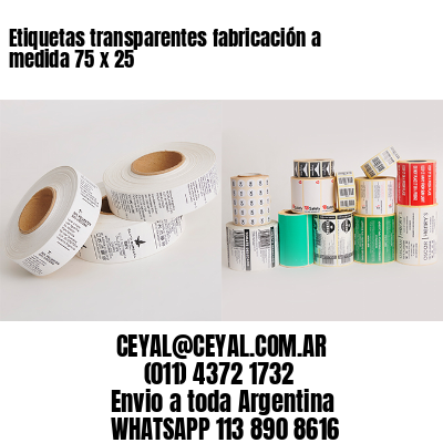 Etiquetas transparentes fabricación a medida 75 x 25