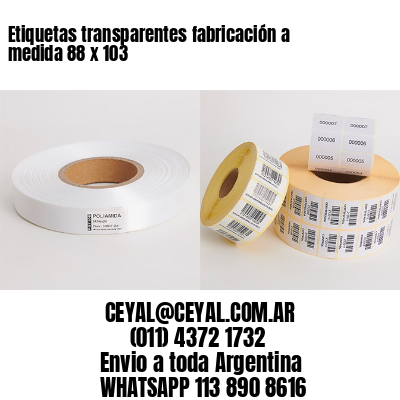 Etiquetas transparentes fabricación a medida 88 x 103