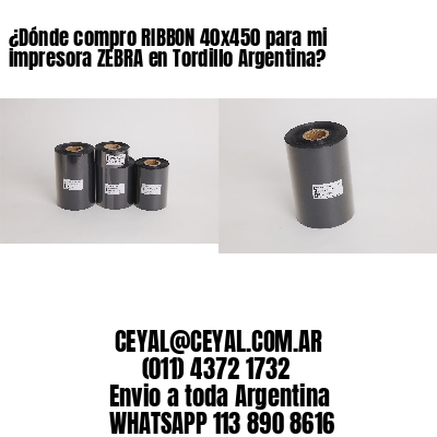 ¿Dónde compro RIBBON 40×450 para mi impresora ZEBRA en Tordillo Argentina?