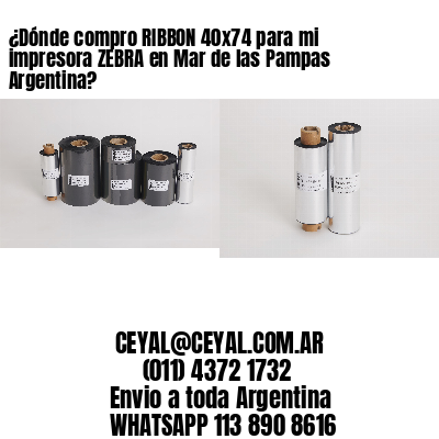 ¿Dónde compro RIBBON 40×74 para mi impresora ZEBRA en Mar de las Pampas Argentina?