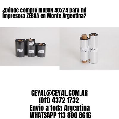 ¿Dónde compro RIBBON 40×74 para mi impresora ZEBRA en Monte Argentina?