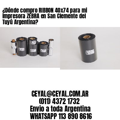 ¿Dónde compro RIBBON 40×74 para mi impresora ZEBRA en San Clemente del Tuyú Argentina?