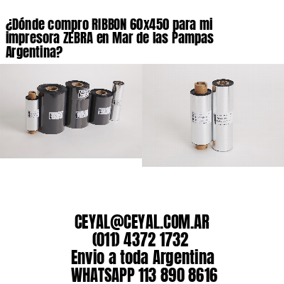 ¿Dónde compro RIBBON 60×450 para mi impresora ZEBRA en Mar de las Pampas Argentina?