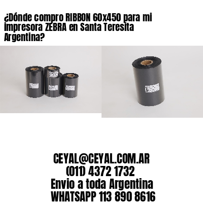 ¿Dónde compro RIBBON 60×450 para mi impresora ZEBRA en Santa Teresita Argentina?
