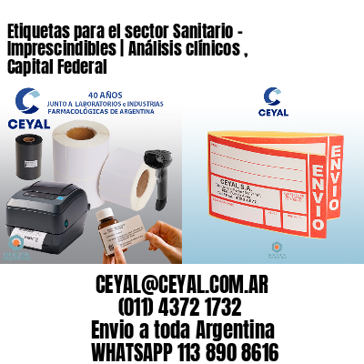 Etiquetas para el sector Sanitario – Imprescindibles | Análisis clínicos , Capital Federal